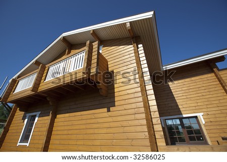 Building of the country wooden house