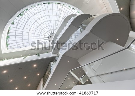 The internal space of a modern building