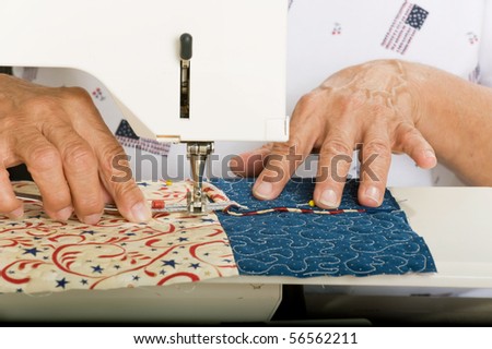 A quilter measures a 1/4\