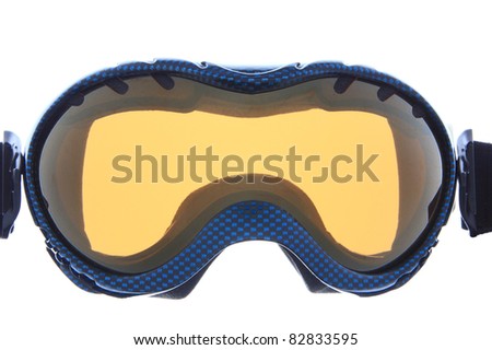 blue ski goggles