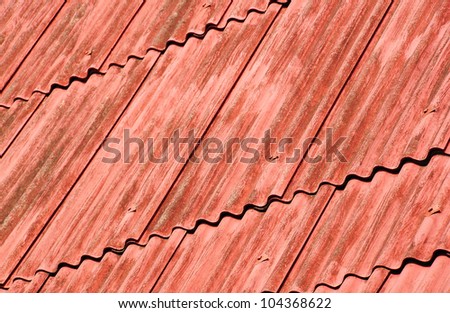 Close up of red roof texture background