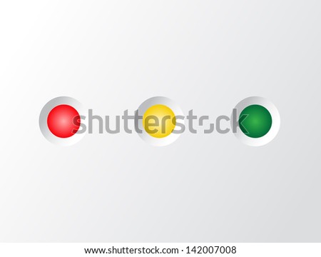 Led status light on white (Green,yellow,red)