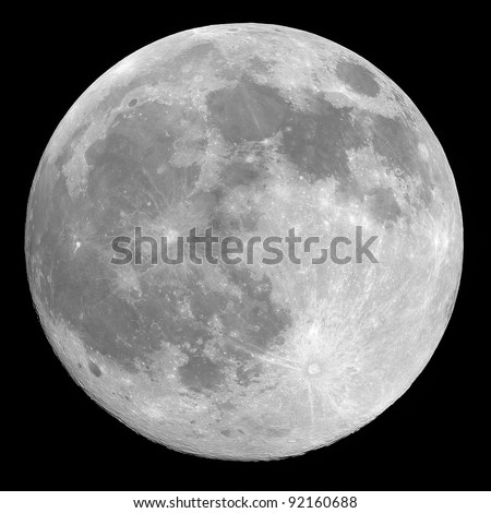 Full moon background isolated on black