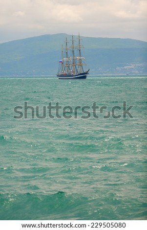 Regatta of ancient sailing ships