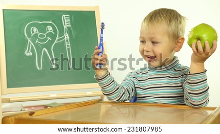 funny kid teaches dental hygiene