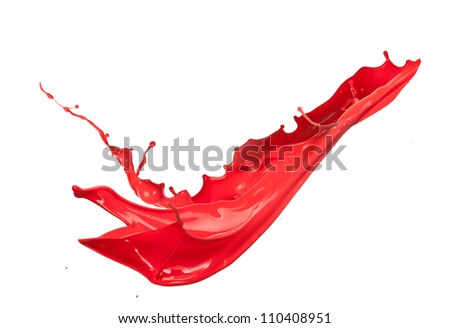 Isolated shot of red paint splash on white background Isolated shot of red paint splash on white background
