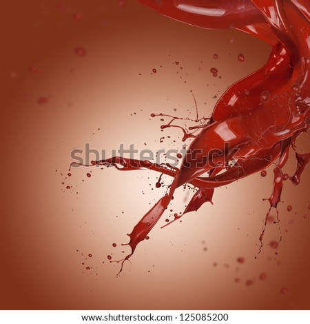 Abstract chocolate splash with free space for text