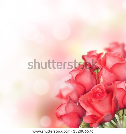 Red Roses Bouquet With Free Space For Text