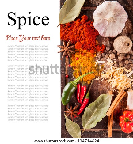 Studio shot of isolated spices on white background
