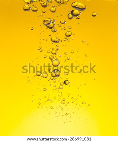 Macro photo of oil bubbles in water