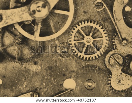 old time mechanism in grunge colors