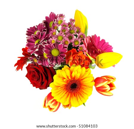 Beautiful flowers bouquet isolated on white background