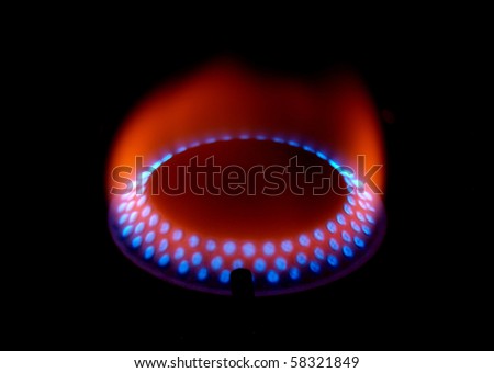 Gas fire close-up
