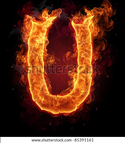 Fire Burning Letter "U" Stock Photo 85391161 : Shutterstock