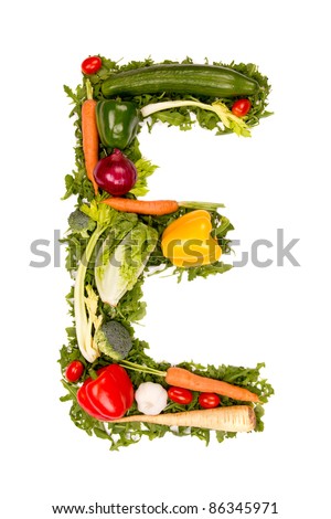 Vegetable alphabet letter 