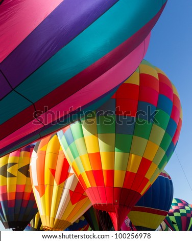 Colorful hot air balloon interior