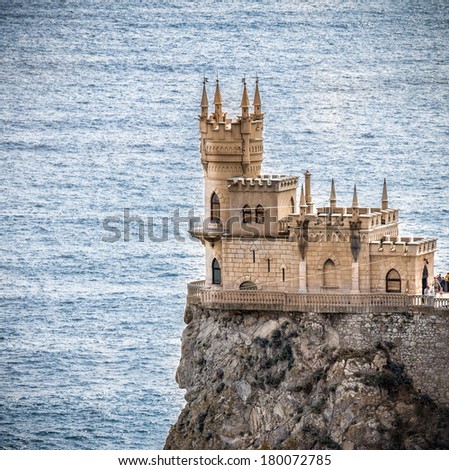 Popular tourist site Swallow\'s Nest Castle, near Yalta, Crimea, Ukraine