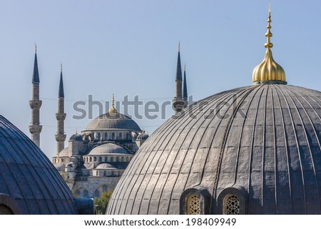 Blue mosque as seen from Aya Sophia