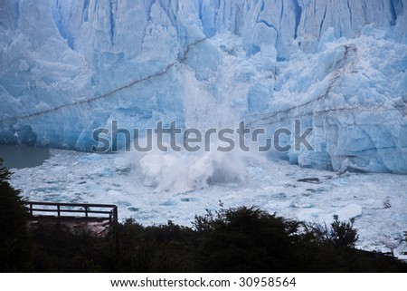 Perito Moreno glacier calving from over 100 foot face 2