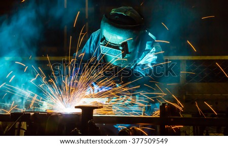 welder Industrial automotive part in factory