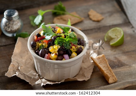 Closeup Of Black Bean And Corn Salsa
