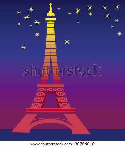 Simple vector Eiffel tower