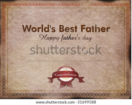 old father\'s day certificate