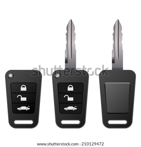 Car key isolated on white background vector illustration Car key isolated on white background vector illustration