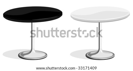 Vector Illustration Of Black And White Coffee Shop Table Isolated On