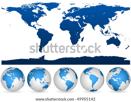 world globe outline. world outline and globes