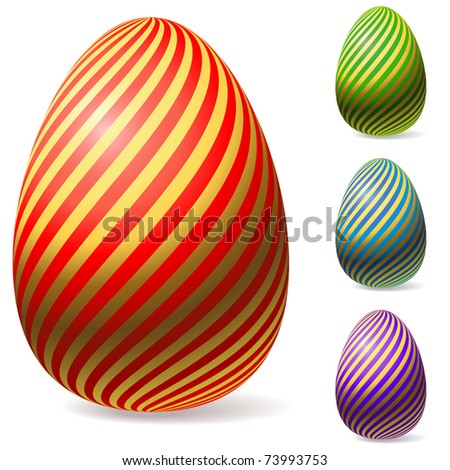 easter eggs pictures to color. stock vector : Color Easter eggs with golden stripes.