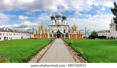 The famous Tikhvin Assumption Monastery, Leningrad region, Russia. The monastery was founded in 1560 and was built as a fortress. In Time of Troubles it was occupied by Polish and Swedish troops.