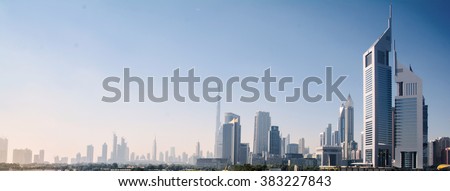 views of Dubai, skyscrapers of Dubai in the winter