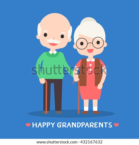 Illustration Of Happy Grandparents - 432167632 : Shutterstock