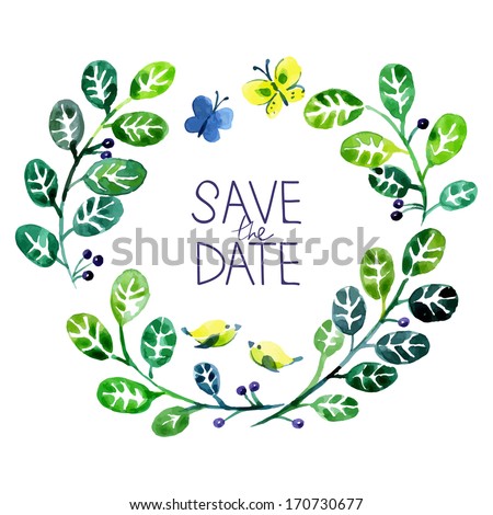 Love card with watercolor floral bouquet Wedding and Valentine's Day vector illustration Love card with watercolor floral bouquet Wedding and Valentine's Day vector illustration