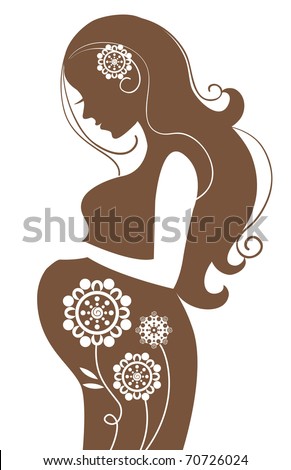 Banco de vetores: mulher grávida em flores