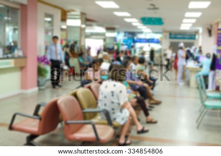 Background blur the number of patients waiting for treatment in hospital due to bad weather. People get sick easily.