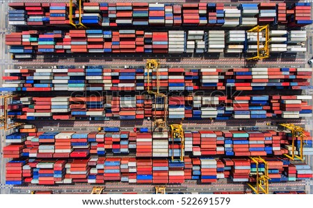 container,container ship in import export and business logistic,By crane ,Trade Port , Ship,cargo to harbor.Aerial view,Water transport,International,Shell Marine,transportation,logistic