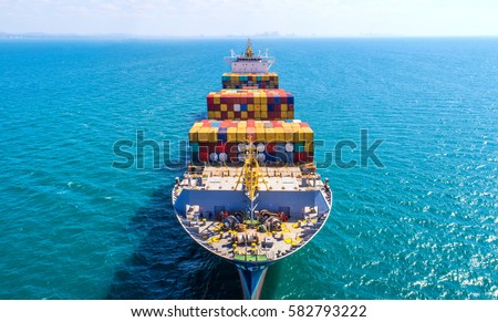 container,container ship in import export and business logistic,By crane ,Trade Port , Shipping,cargo to harbor, Aerial view,Water transport,International,Shell Marine,transportation,logistic