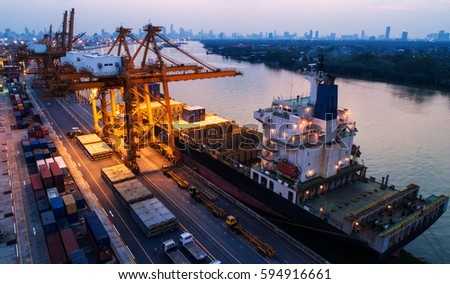 container,container ship in import export and business logistic,By crane ,Trade Port , Shipping,cargo to harbor, Aerial view,Water transport,International,Shell Marine,transportation,logistic