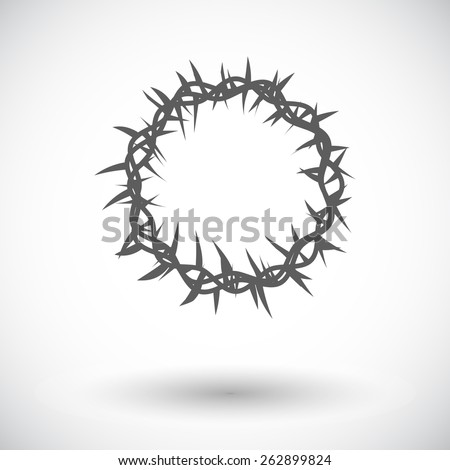 Crown of thorns Single flat icon on white background Vector illustration Crown of thorns Single flat icon on white background Vector illustration
