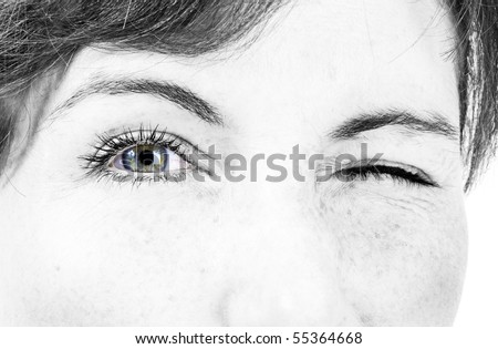Beautiful female eye without makeup