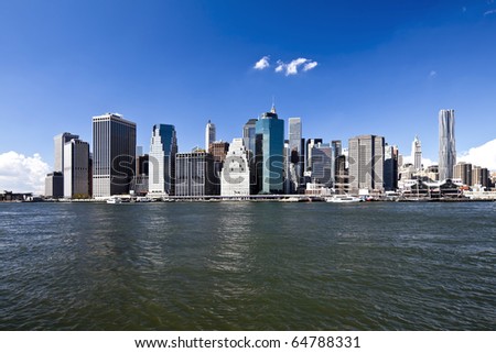 The New York City Downtown skyline at the afternoon