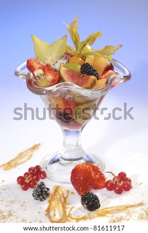 Fruit cup w various kind of southern fruits