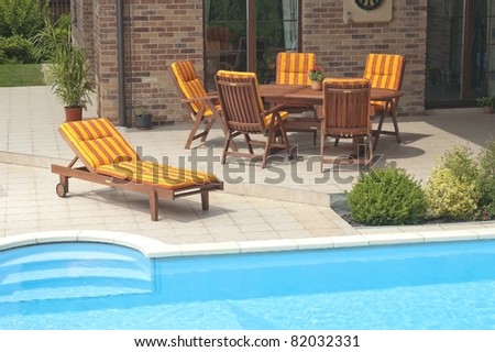 The Garden furniture by the pool
