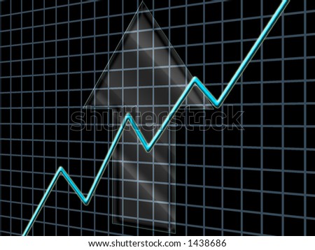 Stocks going up. arrow.