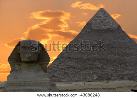 The Sphinx and the Great Pyramid, Egypt