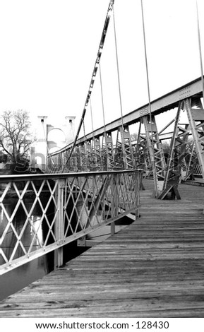 Suspension Bridge with boardwalk  City of Waco, Texas\
\
The oldest bridge across the Brazos River.