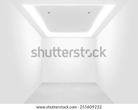 Bright empty room and blank wall
