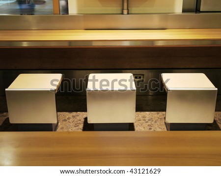 Table and chair in food court